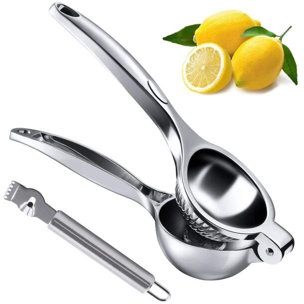 Spremiagrumi Manuale MEETOZ - Acciaio Inox, Con Grattugia, Per Limoni E Lime