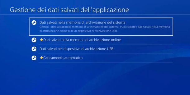 PlayStation 4 caricamento dati