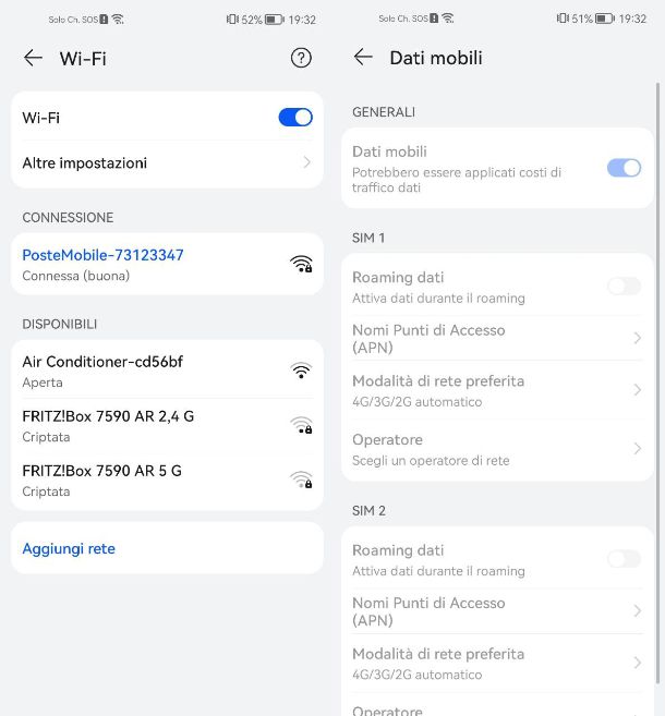 Connettere il dispositivo a Internet