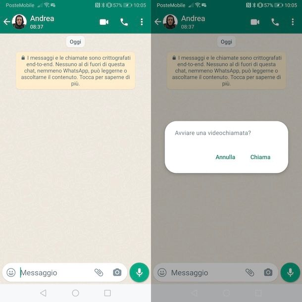 Videochiamare su WhatsApp con Android