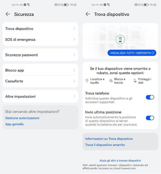 Attivare Trova il mio dispositivo