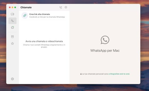 Videochiamare su WhatsApp da Mac