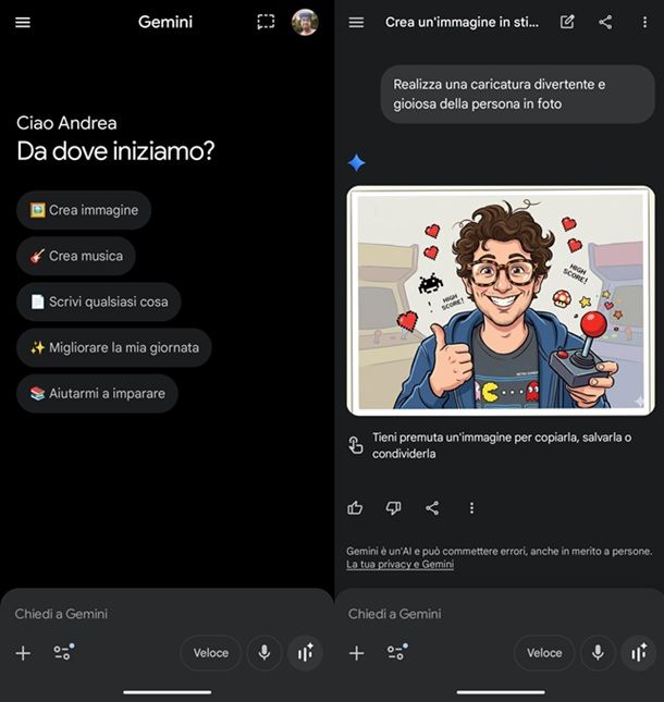App per fare caricature da foto Gemini