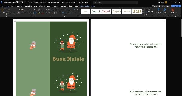 creare cartoline di Natale con Word