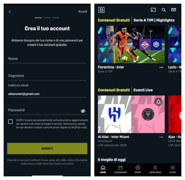 DAZN app