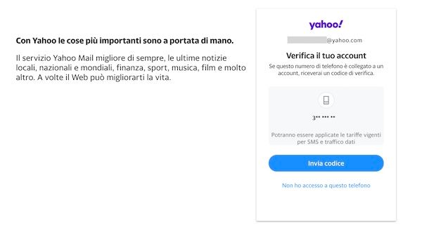 Recuperare password Yahoo