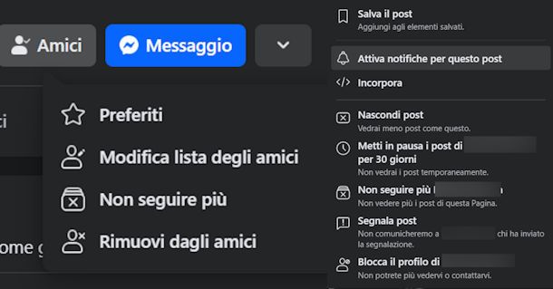 Come non seguire una persona su Facebook