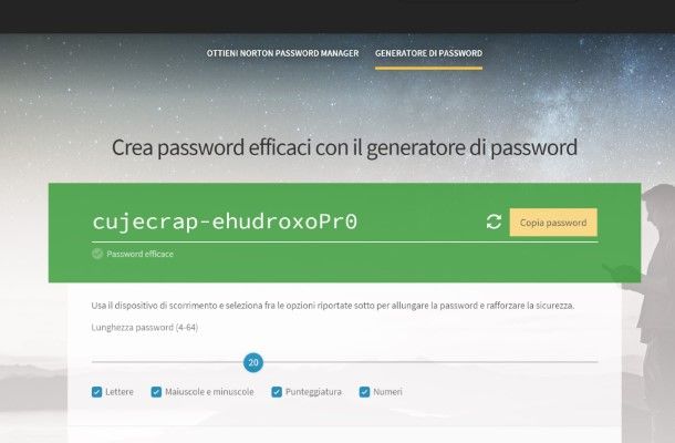 norton password generator