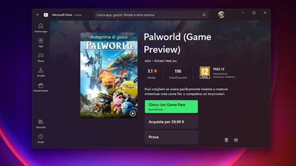 Come scaricare Palworld PC Game Pass Microsoft Store