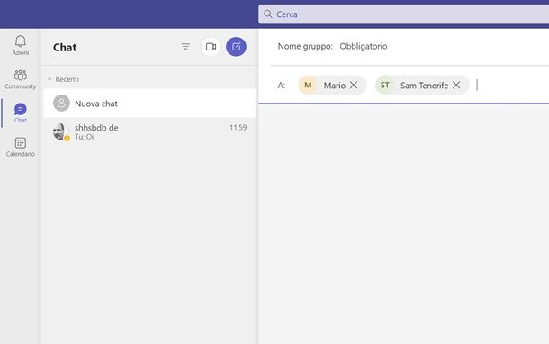 chat gruppo teams