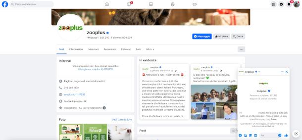 profilo Zooplus Facebook