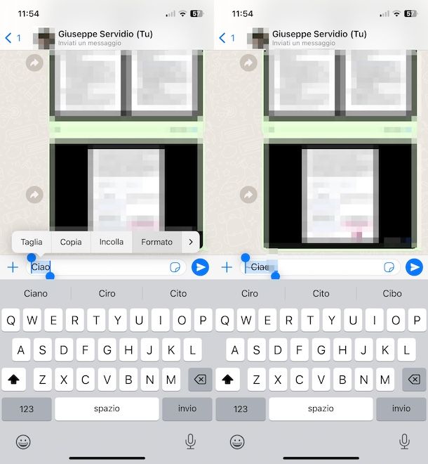 Come scrivere barrato su WhatsApp mobile