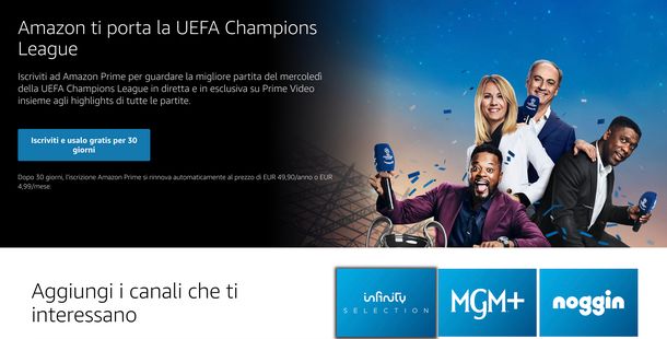 Amazon Prime Video Champions League