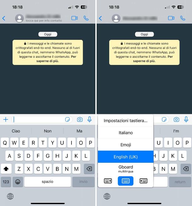 Come cambiare la tastiera su WhatsApp