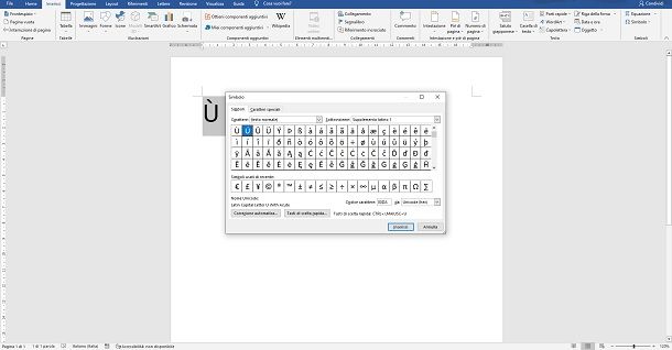 Come fare la U accentata maiuscola