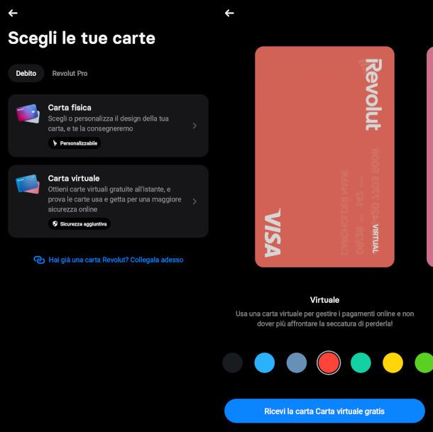 attivazione carta di debito virtuale app Revolut