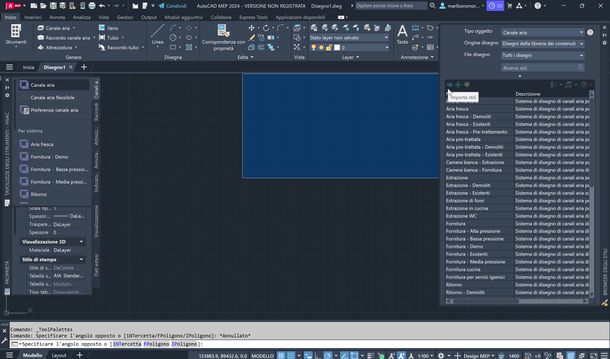 AutoCAD MEP 2024 schermata programma