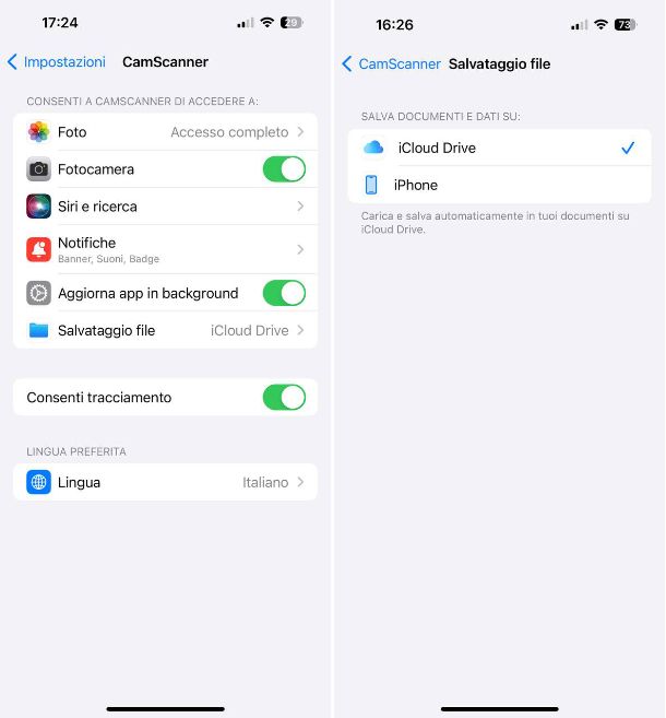 Come attivare il salvataggio dei file in app su iPhone