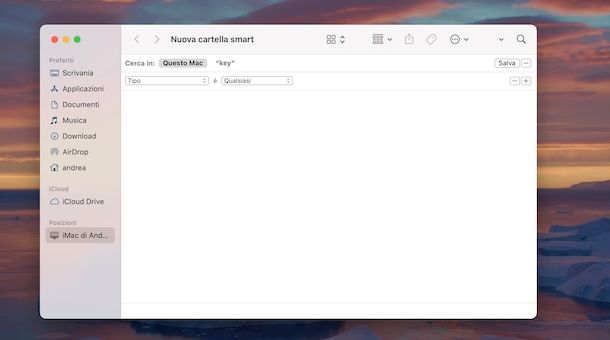 Creare cartella smart su Mac