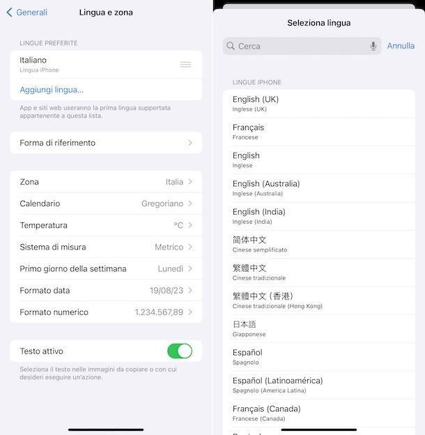 Come cambiare lingua su iPhone