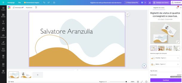 interfaccia Web Canva