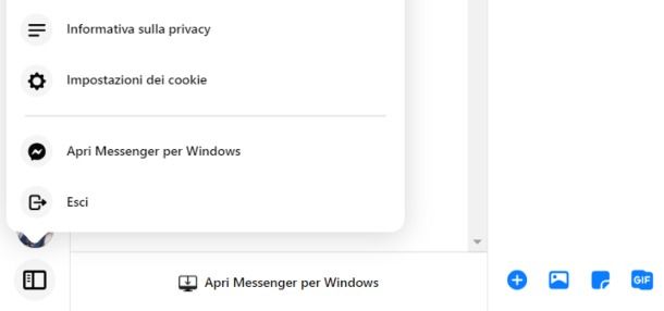 Come uscire da Facebook Messenger PC