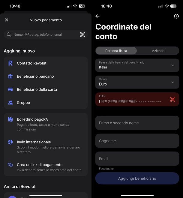 Come funziona bonifico istantaneo Revolut