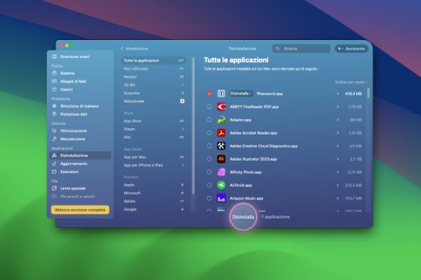 Come disinstallare applicazioni Mac completamente