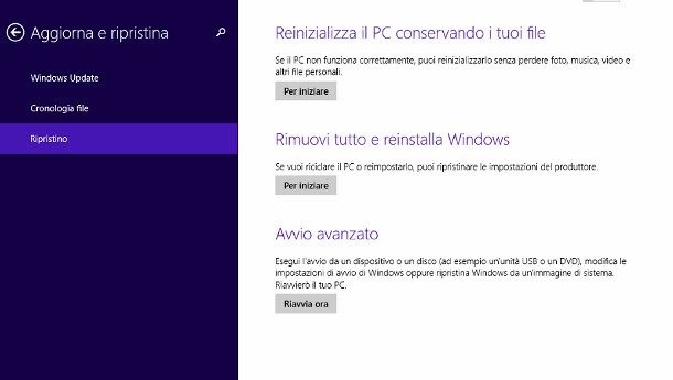 ripristino windows 8