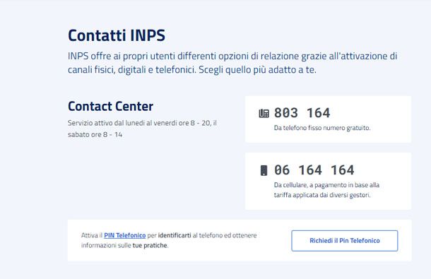 Contaxt center INPS