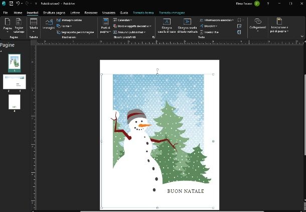creare cartoline di Natale con Publisher