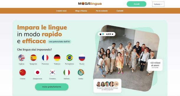 sito MosaLingua