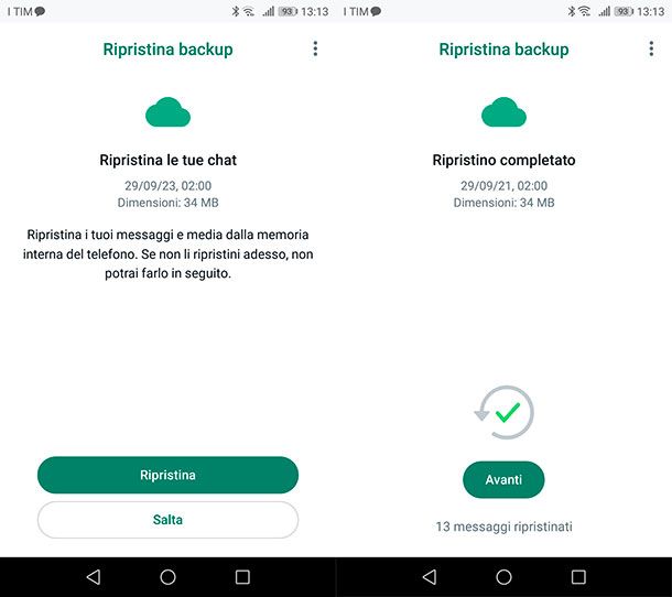 Come recuperare WhatsApp da telefono rotto Android tramite backup