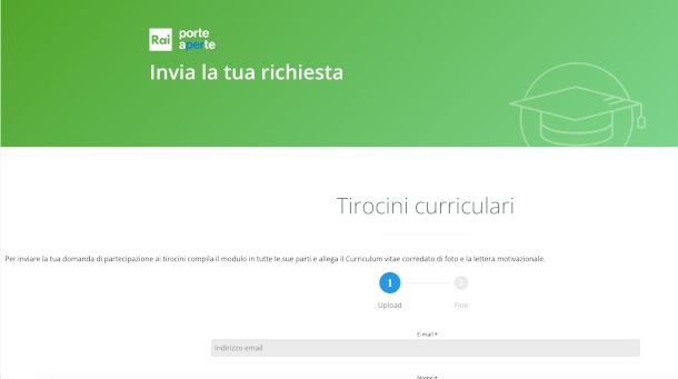 pagina Tirocini sito Rai