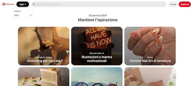 Pinterest senza account