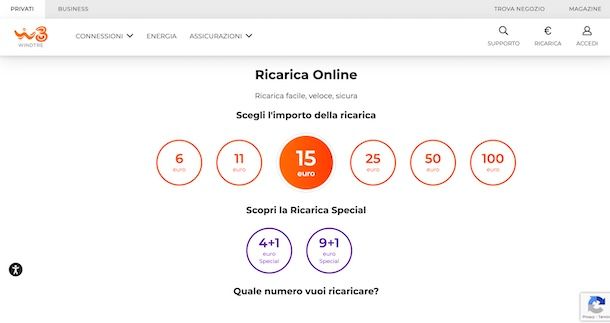 Ricarica WINDTRE