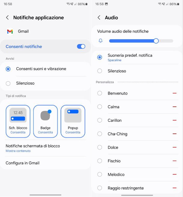 Come cambiare suoneria delle notifiche per le singole app