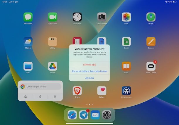 Disinstallare app iPad