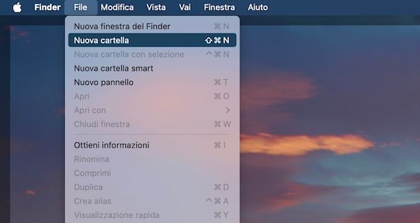 Creare cartella su Mac