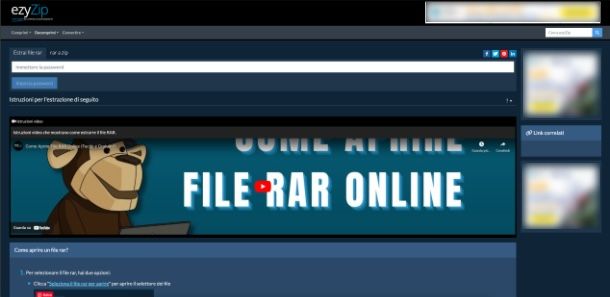 Come estrarre file RAR con password online