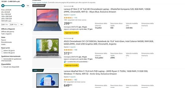 amazon PC portatili