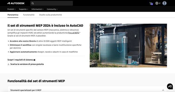 AutoCAD MEP pagina di download