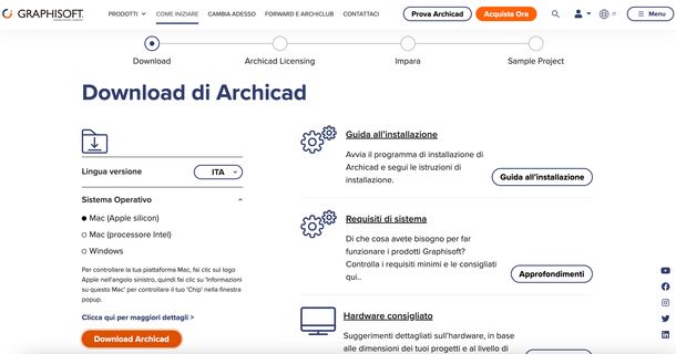Archicad Download page