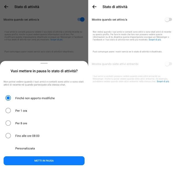 Come risultare non attivo su Messenger