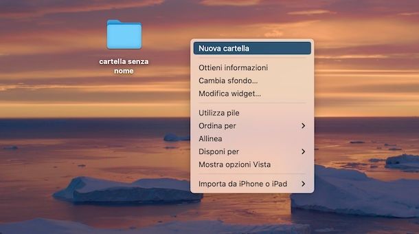 Creare nuova cartella Mac