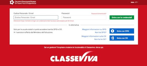 Accedere a ClasseViva