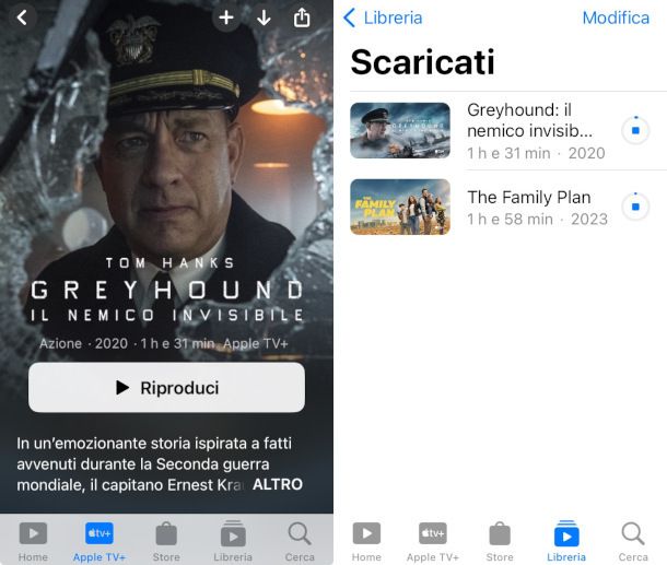 schermate app Apple TV