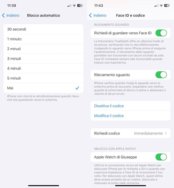 Bloccare schermo acceso iPhone