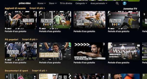 Juventus TV su Prime Video