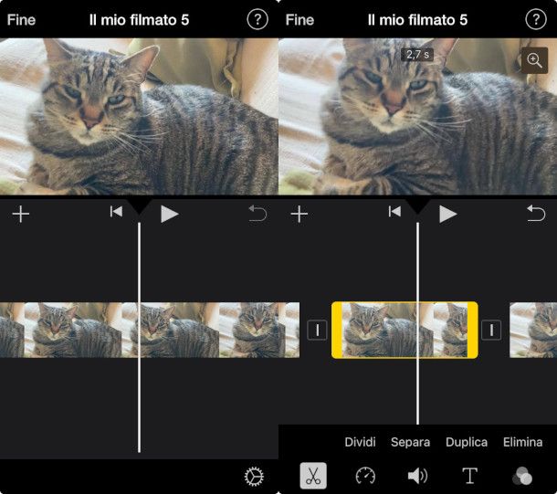 schermate app iMovie